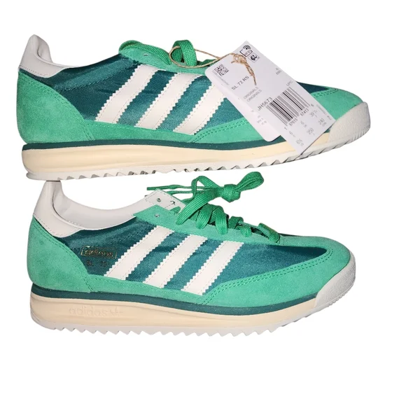 Unisex Adidas Green And White SL 72 RS Shoes - Picture 2 of 12